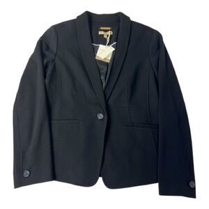 Talbots Sz 8 Italian Knit Blazer Luxe Black One Button Lined NWT Career